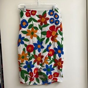 Skies are Blue Floral Wrap Skirt